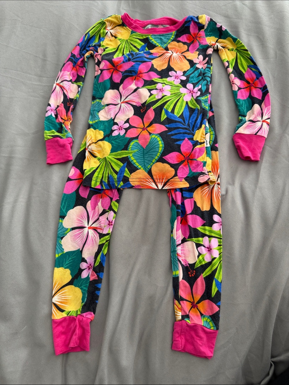 Little Sleepies Tropical Floral Pajama Set - Pink Accents